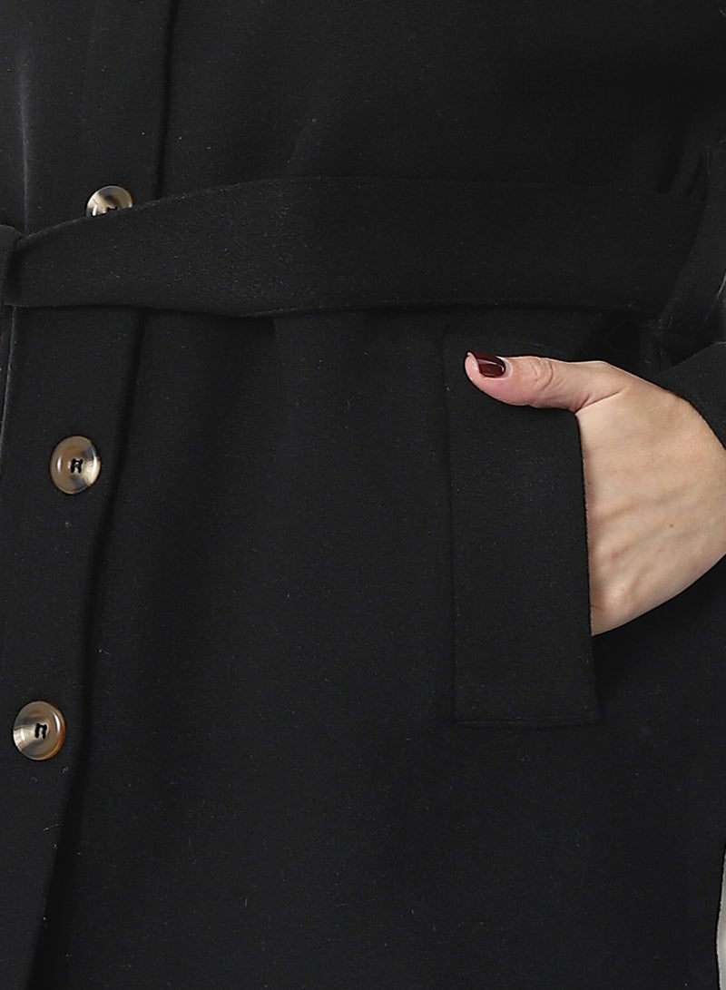 Andora Turn Down Collar Gogh Jacket_Black - Image 4