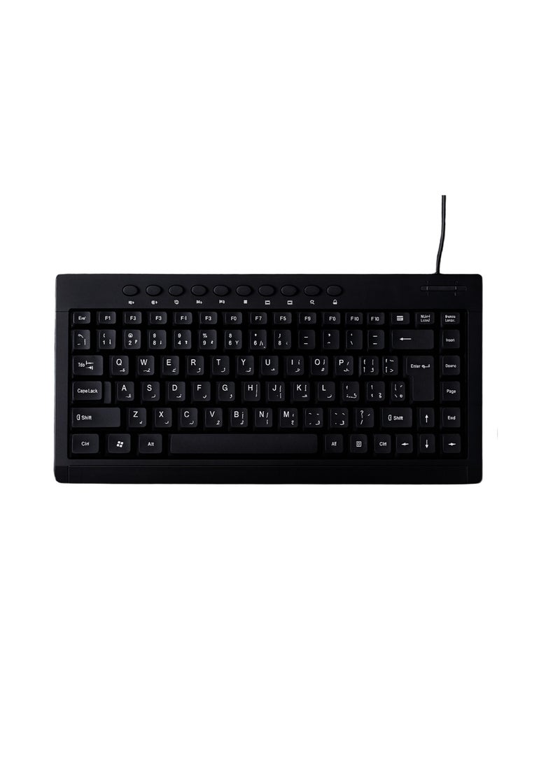 بوينت كيبورد سلكي صغير للمكتب من Point PT-350 – تصميم مدمج ومريح – مفاتيح مطاطية هادئة – توصيل USB سهل وسريع - Image 1