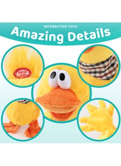 KASTWAVE 13" Quacking Duck Musical Stuffed Animal Duckling Walking Singing Waving Ducky Interactive Animate Barn Plush Toy Gift for Kids Boys Girls Holiday  - Image 4