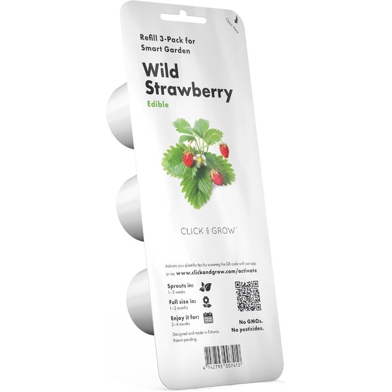 Smart Garden Wild Strawberry Plant Pods 3 PCS Pack For Indoor Hydroponic Growing Non-GMO Seeds Ready-to-Use Pods Home Office Use - Image 1