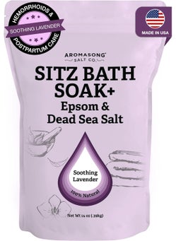 Aromasong Aromasong Sitz Bath Postpartum Soak  Made in The USA with Dead Sea Salt  Epsom Salts  Soothing and Calming Ingredients Including Lavender Chamomile Flower and Eucalyptus Oil 