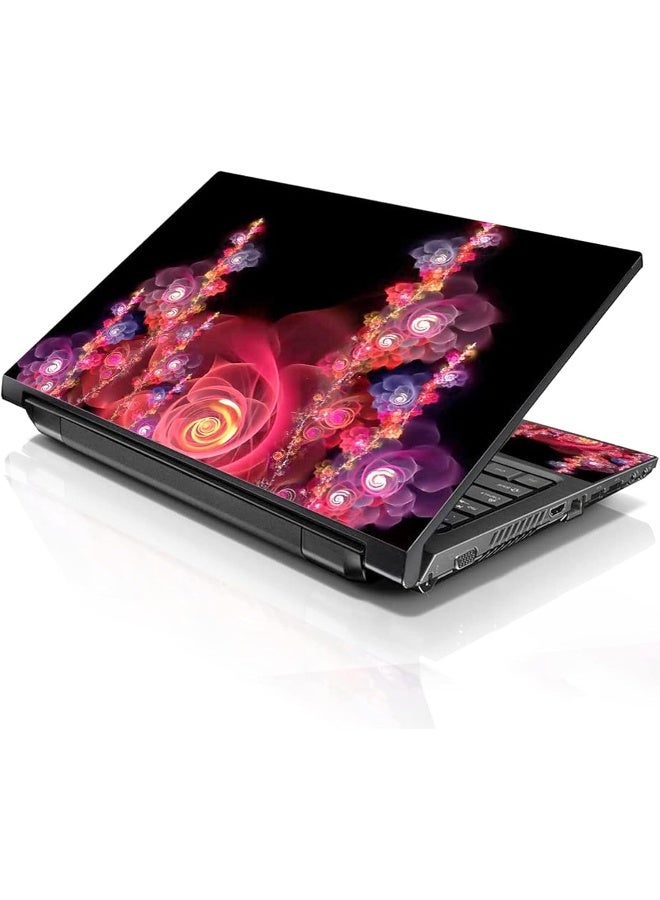 LSS Laptop 17-17.3" Skin Cover with Colorful Floral Pattern for HP Dell Lenovo Apple Asus Acer Compaq - Fits 16.5" 17" 17.3" 18.4" 19" (2 Wrist Pads Free) - Image 1