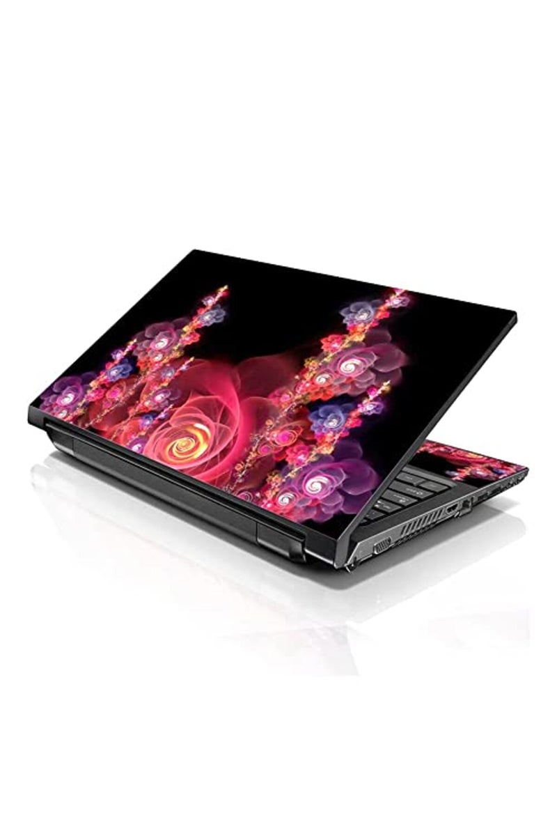 Lss غطاء لابتوب LSS 17-17.3" بنمط زهور ملون لأجهزة HP وDell وLenovo وApple وAsus وAcer وCompaq - يناسب 16.5" و17" و17.3" و18.4" و19" (2 وسادات معصم مجانية) - Image 1