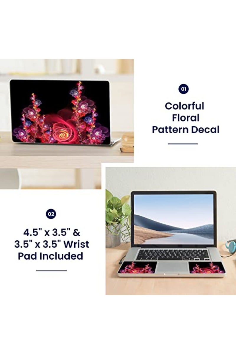 Lss غطاء لابتوب LSS 17-17.3" بنمط زهور ملون لأجهزة HP وDell وLenovo وApple وAsus وAcer وCompaq - يناسب 16.5" و17" و17.3" و18.4" و19" (2 وسادات معصم مجانية) - Image 2