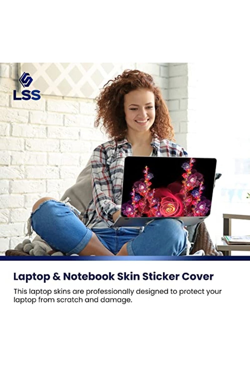 Lss غطاء لابتوب LSS 17-17.3" بنمط زهور ملون لأجهزة HP وDell وLenovo وApple وAsus وAcer وCompaq - يناسب 16.5" و17" و17.3" و18.4" و19" (2 وسادات معصم مجانية) - Image 5