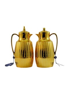 Homemaker Turkish-Made 2-Piece Gold Tea & Coffee Flask Set – 1L Each | Elegant Handle, Airtight & Spill-Proof, Heat Resistant, Premium Food-Grade, Rust & Corrosion Resistant  - Image 1