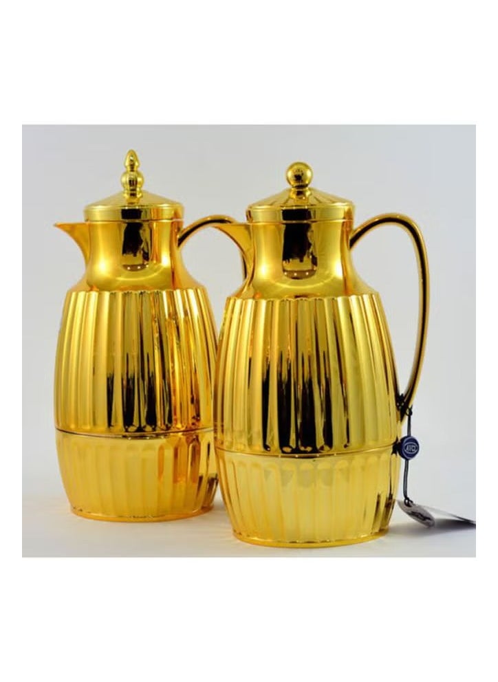 Homemaker Turkish-Made 2-Piece Gold Tea & Coffee Flask Set – 1L Each | Elegant Handle, Airtight & Spill-Proof, Heat Resistant, Premium Food-Grade, Rust & Corrosion Resistant  - Image 2