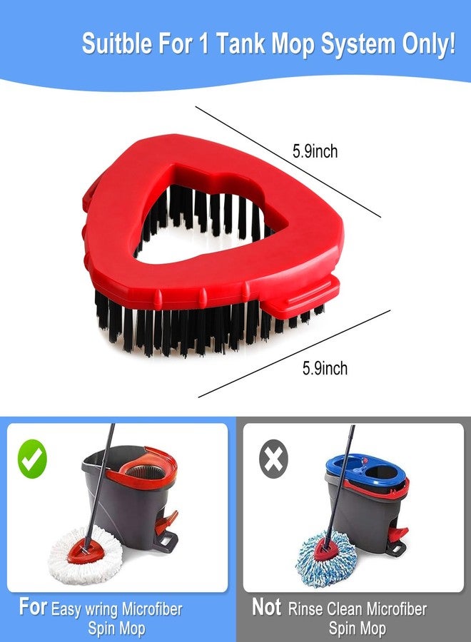 Hibaby 1 PC Spin Mop Scrub Brush Head Mop Head Replacement Compatible with O Cedar EasyWring 1Tank, Shower Floor Scrubber, Hard Bristle Cleaning Brush for Bathroom Kitchen Wall - Image 2