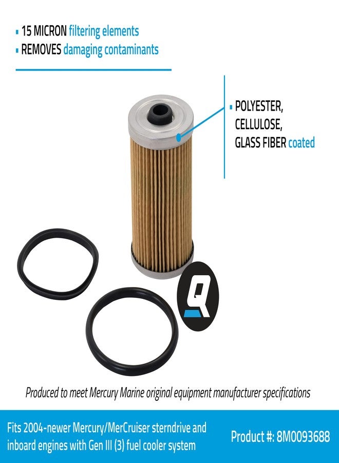 Quicksilver 8M0093688 Water Separating Fuel Filter for MerCruiser Engines w/Gen III Fuel Cooler - Image 2