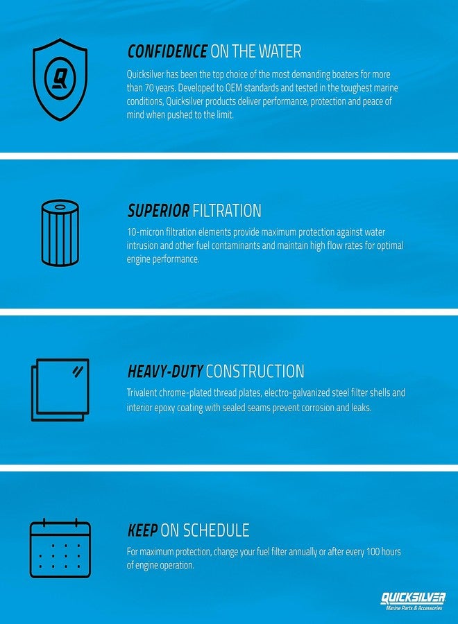 Quicksilver 8M0093688 Water Separating Fuel Filter for MerCruiser Engines w/Gen III Fuel Cooler - Image 3