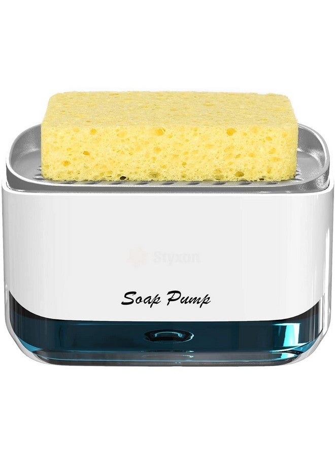 Styxon /Kitchen Dish Soap Dispenser With Sponge Holder, 2024 Newest 2-In-1 Countertop Soap Pump Dispenser, For Kitchen Sink Dishwashing Soap Dispenser - 12.5 Ounces (Soap-Dispenser-New) - Abs - Image 1