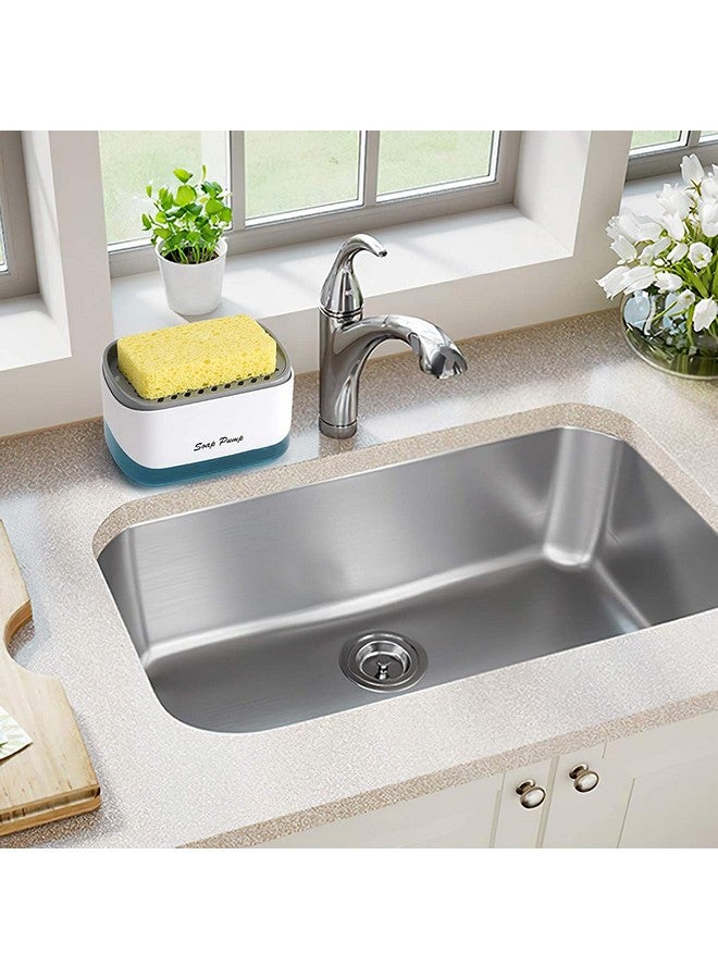Styxon /Kitchen Dish Soap Dispenser With Sponge Holder, 2024 Newest 2-In-1 Countertop Soap Pump Dispenser, For Kitchen Sink Dishwashing Soap Dispenser - 12.5 Ounces (Soap-Dispenser-New) - Abs - Image 4