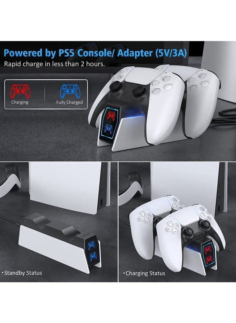 Fast Charging Dock for PS5 Dualsense Controller with 2 Types of Cable and LED indication (PlayStation 5)