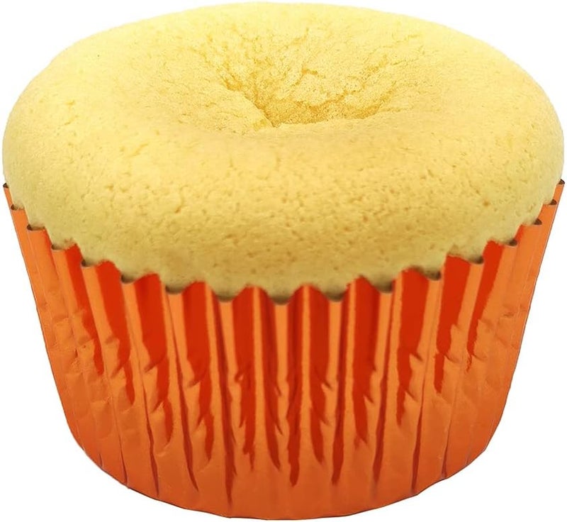 Mombake Standard Orange Foil Cupcake Liners Muffin Baking Cups for Party and More, 100-Count - Image 3