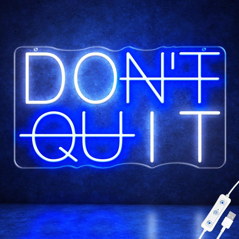 HAJAE Don't Quit Neon Signs for Wall Decor, Dimmable DO IT Neon Lights, Words Led Sign for Bedroom Man Cave Office Gym Party Gamer Room Decorations, Powered by USB Wall Decor Aesthetic - Image 1