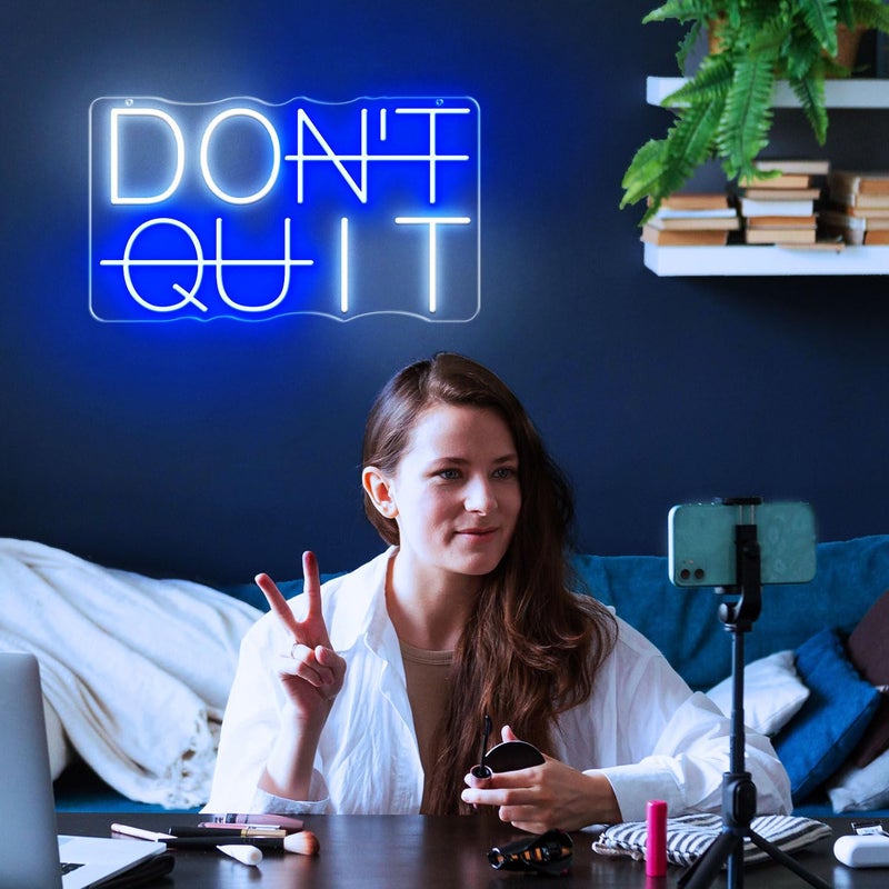 HAJAE Don't Quit Neon Signs for Wall Decor, Dimmable DO IT Neon Lights, Words Led Sign for Bedroom Man Cave Office Gym Party Gamer Room Decorations, Powered by USB Wall Decor Aesthetic - Image 2