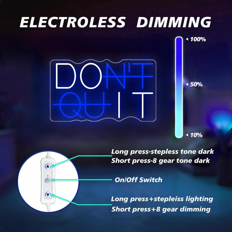 HAJAE Don't Quit Neon Signs for Wall Decor, Dimmable DO IT Neon Lights, Words Led Sign for Bedroom Man Cave Office Gym Party Gamer Room Decorations, Powered by USB Wall Decor Aesthetic - Image 5