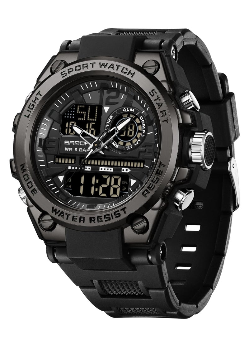 Sanda Men's Watches Sports Outdoor Waterproof Watch Date Multi Function Tactics LED Alarm Stopwatch - Image 1