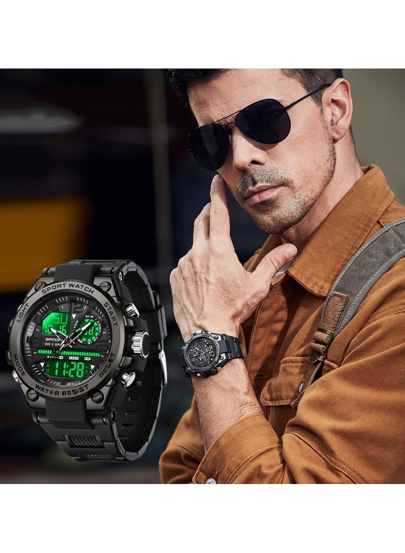 Sanda Men's Watches Sports Outdoor Waterproof Watch Date Multi Function Tactics LED Alarm Stopwatch - Image 4