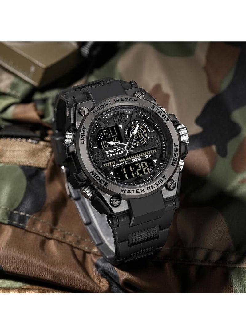 Sanda Men's Watches Sports Outdoor Waterproof Watch Date Multi Function Tactics LED Alarm Stopwatch - Image 3