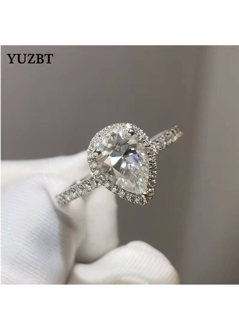 Generic - 925 Italian silver solitaire princess ring, elegant and distinctive design, size 17 - Image 1