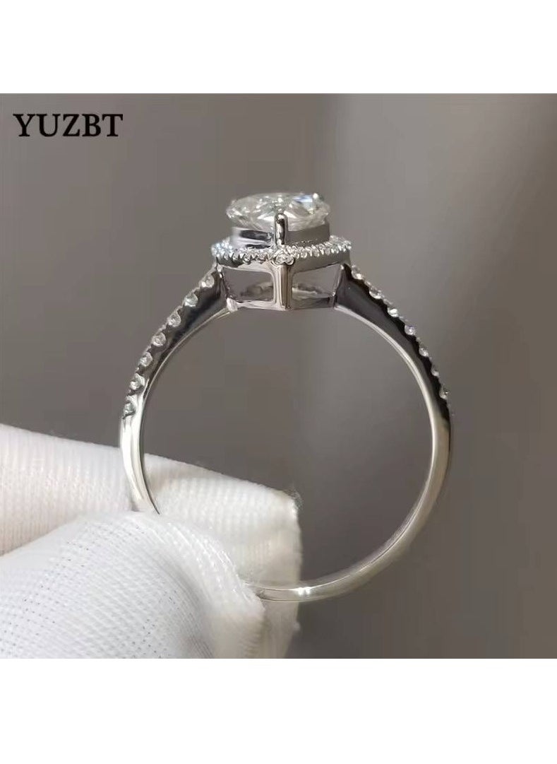 Generic - 925 Italian silver solitaire princess ring, elegant and distinctive design, size 17 - Image 1