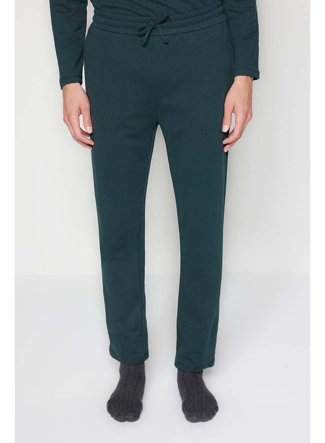 trendyol Green Regular Fit Label Detailed Knitted Pajamas Set TMNAW24PT00029  - Image 4