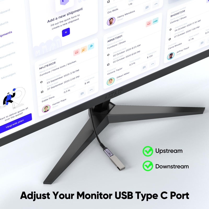 DteeDck USB C Extension Cable 6 inch Short, Full-Function Extender USB 3.2 Gen 2 Type C Male to Female Cord 100W Fast Charge 10Gbps Transfer 4K@60Hz Video for Monitor Laptop Tablet Mobile Phone -0.5Ft - Image 4
