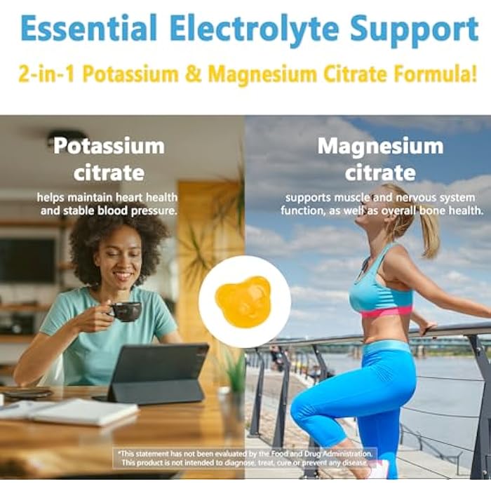 Biobor Potassium Magnesium Citrate Gummies, Magnesium Gummies Supplements with Vitamin D3, B6, Electrolyte Balance & Muscle, Stress Relaxation Support (60 Count (Pack of 1), Pineapple) - Image 5
