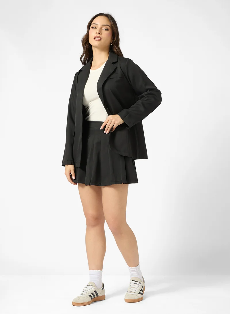 Ginger Oversize Tailored Blazer & Pleated Skirt Set