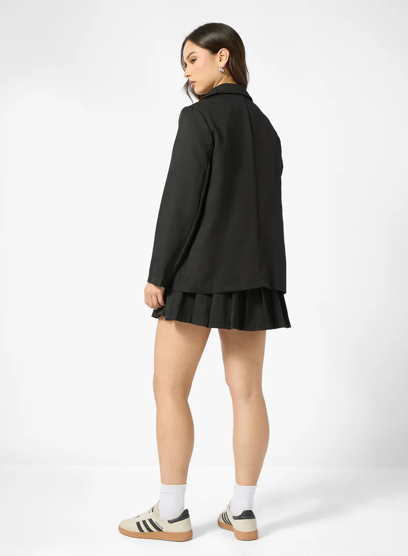 Ginger Oversize Tailored Blazer & Pleated Skirt Set