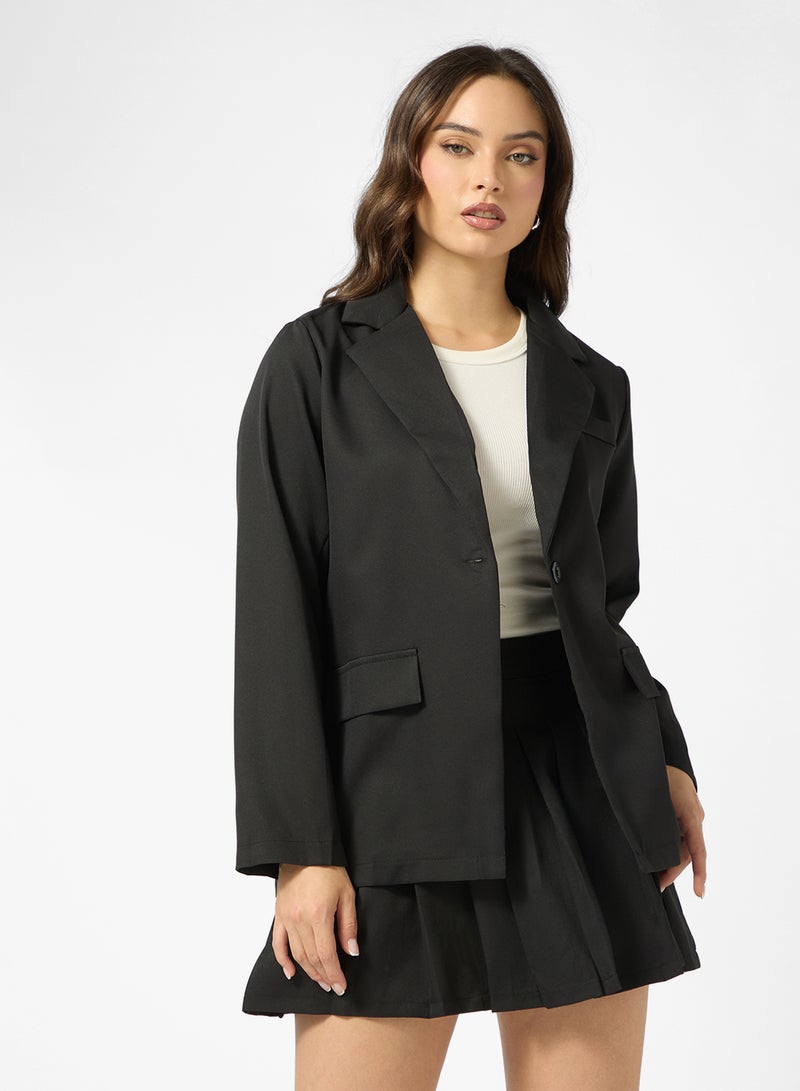 Ginger Oversize Tailored Blazer & Pleated Skirt Set - Image 3