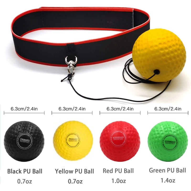 KT-GARY Boxing Reflex Ball for Kids and Adults,4 Levels Boxing Ball with 2 Adjustable Headbands,Boxing Equipment Punching Ball Great for Hand Eye Coordination Punching Speed and Fight Reaction - Image 5