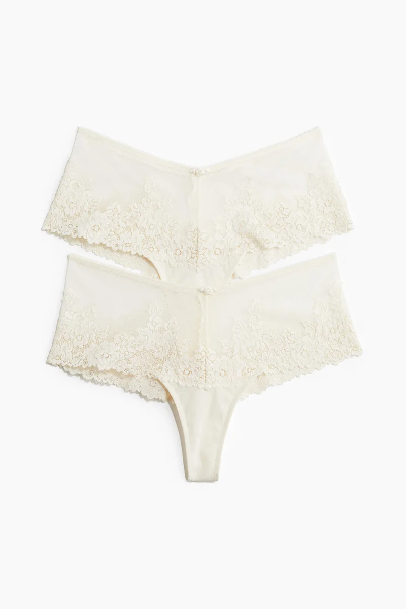 H&M 2-pack lace hipster thong briefs