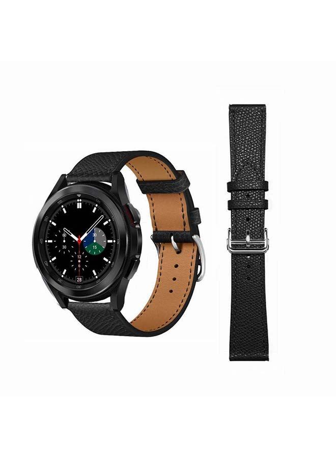 vesus Genuine Leather Replacement Band for Samsung Galaxy Watch4 42/46mm Black