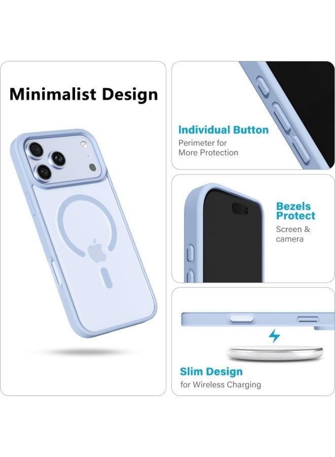 ACLIX Magnetic clear case for iPhone 17 Pro Max, High Grade Drop Protection with Shockproof Strip, Translucent Matte Back Phone Case | (Sierra Blue) - Image 3