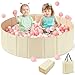 Hikiddy Large Ball Pit for Toddlers 44 in Baby Ball Pit with PopUp Playmat Foldable Kids Ball Pool Dog Play Pit Indoor and Outdoor Use Hold Over 1000 Balls Balls Not Include Beige - Image 3