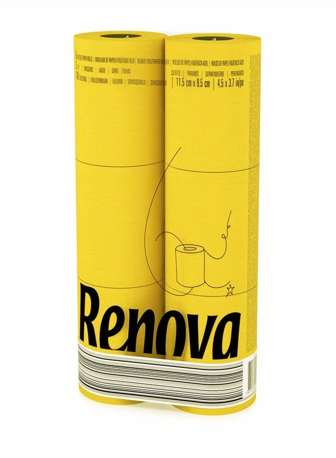 Renova Yellow Toilet Paper 3 ply 6 Rolls Pack 140 Premium Quality Sheets - Image 1