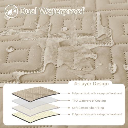 hyha Waterproof Dog Blanket Soft Pet Bed Blankets Waterproof Sofa Couch Cover for Dogs Washable Reversible Pet Couch Covers for Sofa Furniture 30x70 Inch TaupeBeige - Image 3