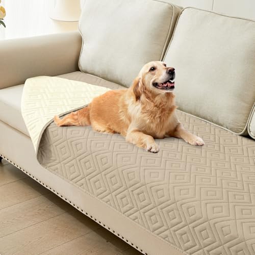 hyha Waterproof Dog Blanket Soft Pet Bed Blankets Waterproof Sofa Couch Cover for Dogs Washable Reversible Pet Couch Covers for Sofa Furniture 30x70 Inch TaupeBeige - Image 1