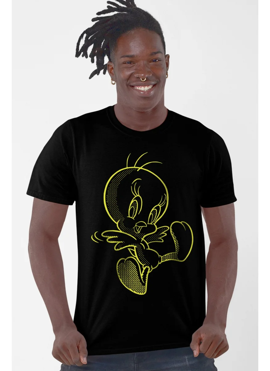 Rock&Roll Cheerful Bird Black Men's T-Shirt