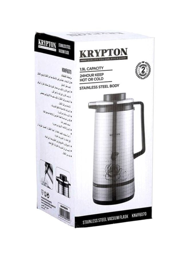 KRYPTON Double Glass Liner Vacuum Flask 1.9L Silver/Black - Image 3
