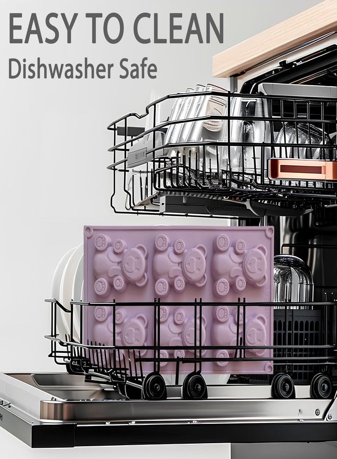 Vrthske 3D Large Bear Silicone Molds, 6 Cavity Bear Shaped Molds for Chocolate Candy Jello Ice Cube Soap Resin Cake and Cupcake Decoration, 11.65 x 6.81 x 0.71 inches - Image 3