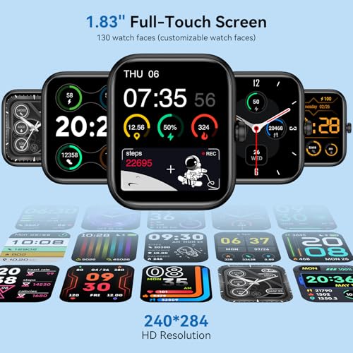 SENBONO Smart Watch with Alexa Built-in, 1.83" HD Touchscreen, Digital Bluetooth Calling, IP68 Waterproof Fitness Tracker, 120+ Sports Modes, 24/7 Heart Rate/Sleep Monitor for iPhone Android (Black) - Image 4