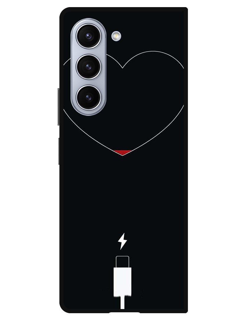 Theodor Protective Case Anti Scratch Shock Proof Bumper Cover For Samsung Galaxy Z Fold 5 Heart Battery Low - Image 1