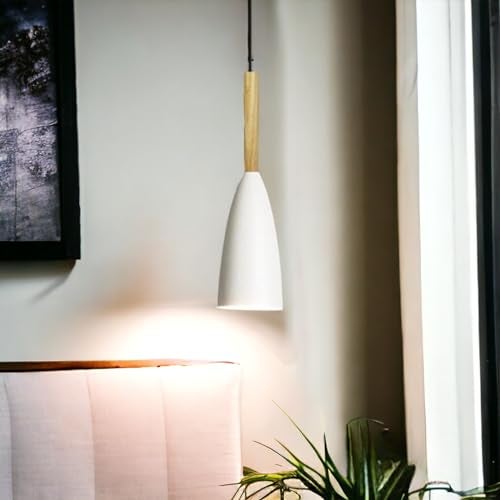 GreyWings Modern Cone White Aluminium Hanging Pendant Light Cord, Antique Decor, E-27 Holder,(Bulb is not Included.) Pack of 2 - Image 4
