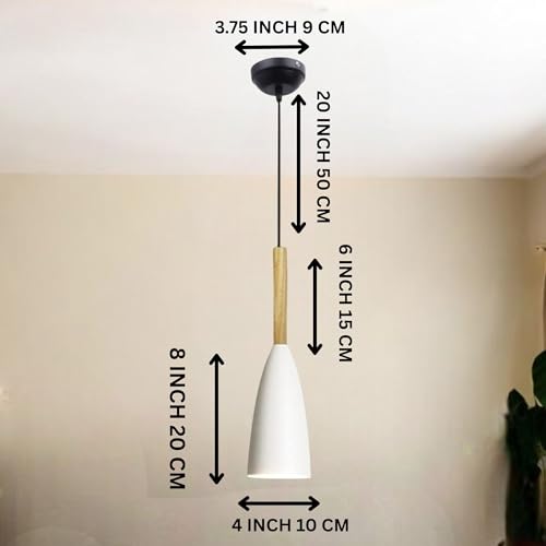 GreyWings Modern Cone White Aluminium Hanging Pendant Light Cord, Antique Decor, E-27 Holder,(Bulb is not Included.) Pack of 2 - Image 3