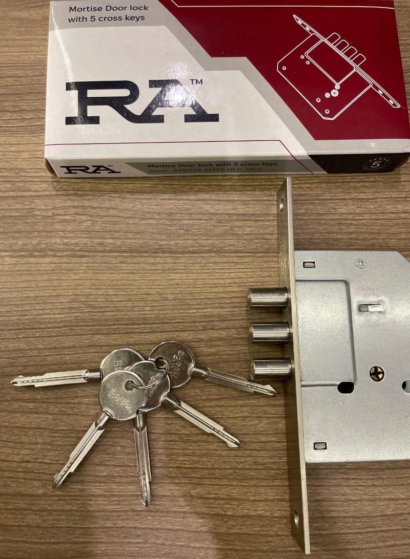 RA Security Lock – 5 Star Keys – Silver - Image 2