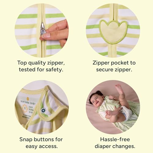 NINTARABABY 0.5 TOG Sleep Sack - Premium Organic Cotton, Lightweight Wearable Blanket for Newborns, Infants & Toddlers (3-9 Months), Unisex Baby Sleeping Bag, Gifts for Babies - Image 4