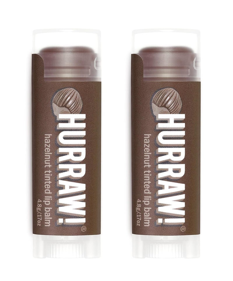 Hurraw Hazelnut Tinted Lip Balm 2 Pack Sheer Brown Tint Organic Certified Vegan Cruelty and Gluten Free NonGMO 100 Natural Ingredients Bee Shea Soy and Palm Free Made in USA